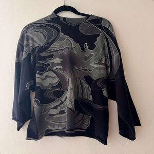 MM6 Maison Margiela Black Print Sweater Sz M